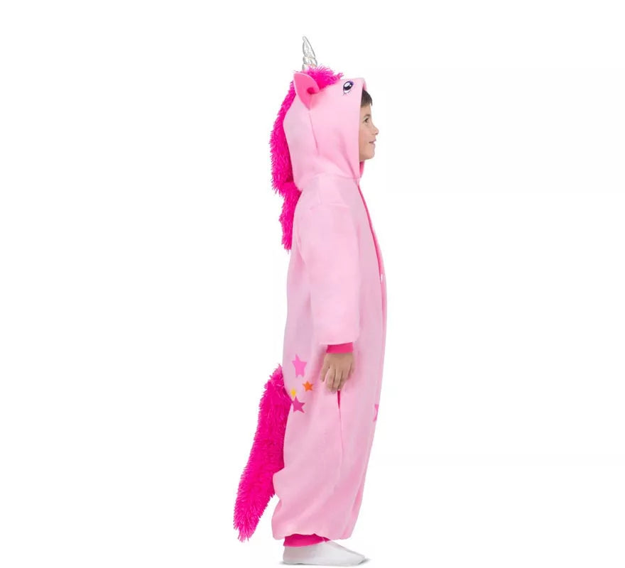 Disfraz o Pijama de Unicornio rosa con capucha para niños