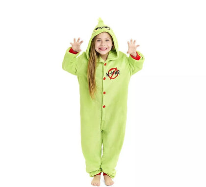 Disfraz o Pijama Duende Navideño verde para niños