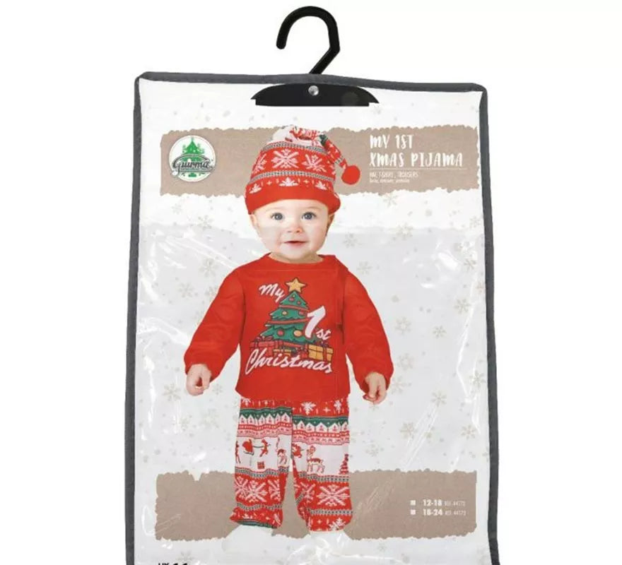 Disfraz o Pijama My 1st Christmas rojo para bebé