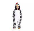 Disfraz o Pijama Pingüino Navideño estampado con capucha para niños