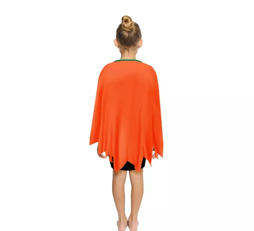 Translation missing: en.Disfraz o Poncho Calabaza feliz naranja infantil de 65 cm