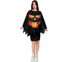 Adult scary black pumpkin costume or poncho 75 cm