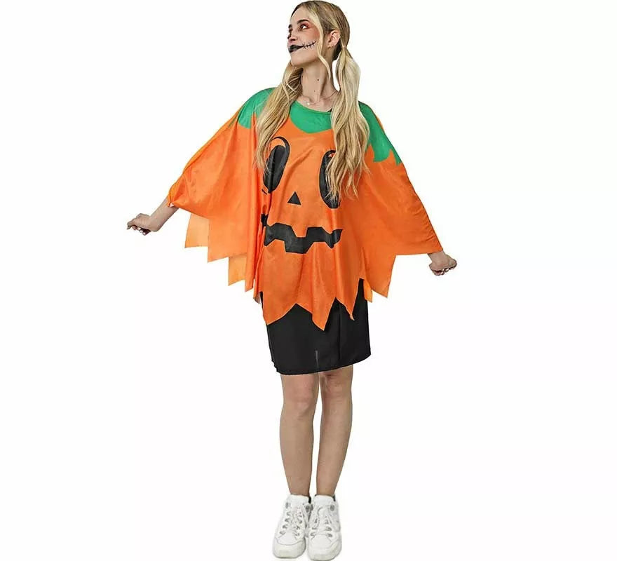 Translation missing: en.Disfraz o Poncho de Calabaza de Halloween para adulto