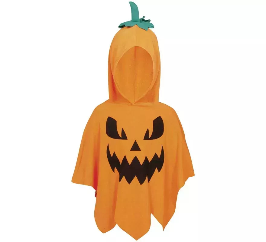 Disfraz o Poncho de Calabaza Malvada para niños