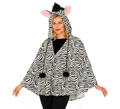 Zebra Costume or Poncho with Hood for adults