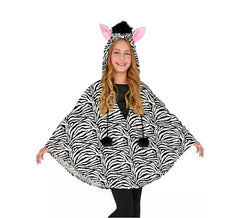 Zebra Costume or Poncho with Hood for children