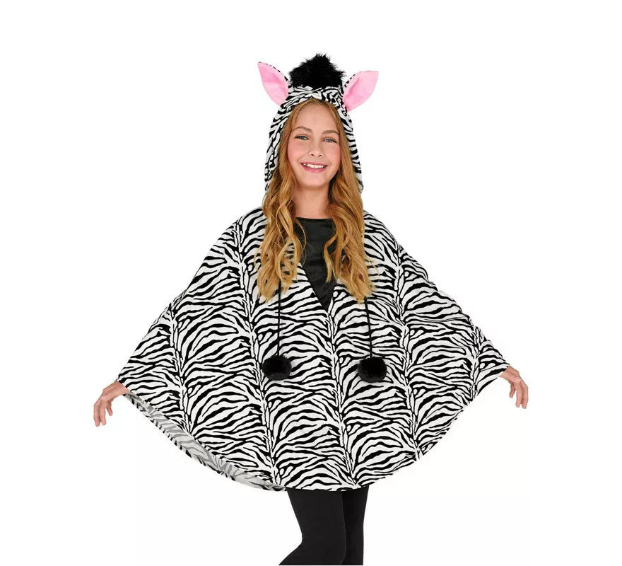 Translation missing: en.Disfraz o Poncho de Cebra con Capucha para niños
