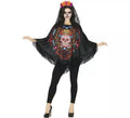 Disfraz o Poncho de Día de los Muertos para mujer