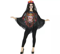 Day of the Dead costume or poncho for women