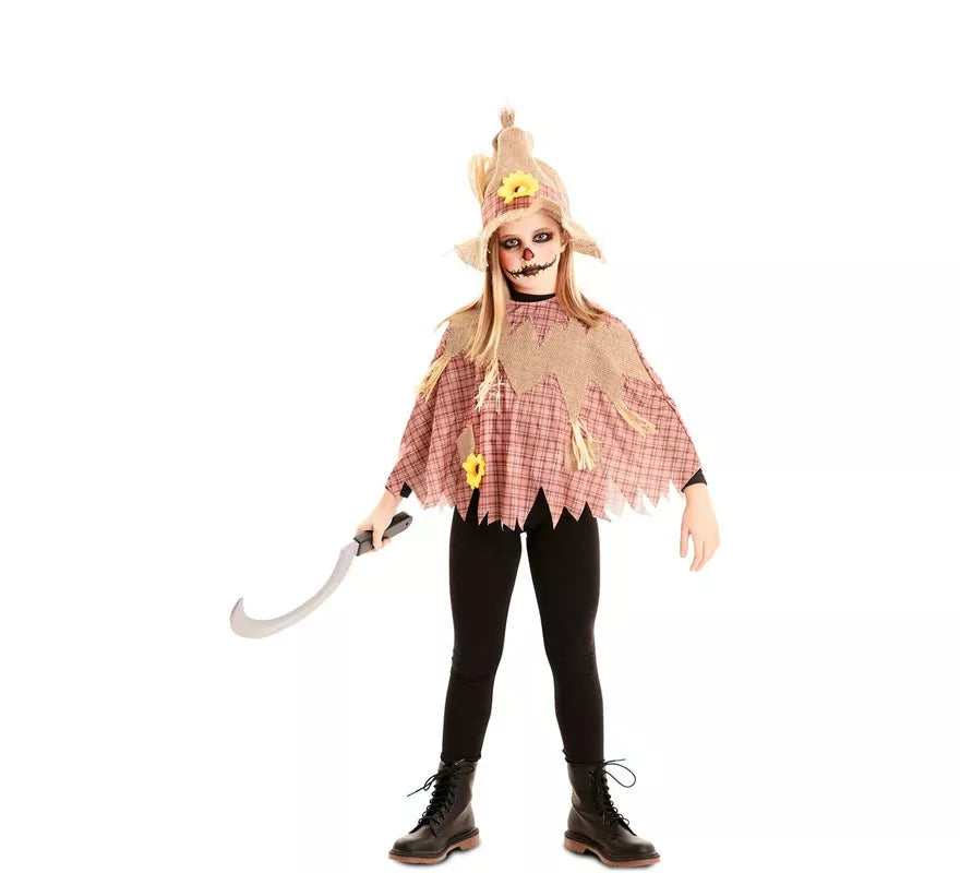 Disfraz o Poncho de Espantapájaros para niños