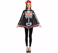 Catrina Skeleton Costume or Poncho for Women