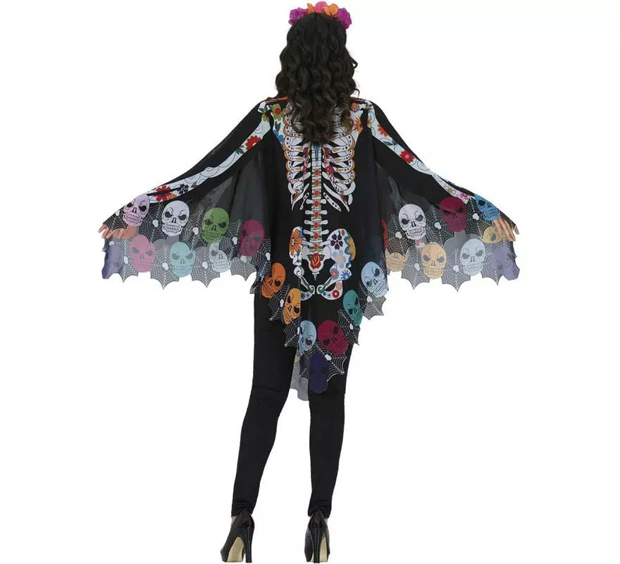 Translation missing: en.Disfraz o Poncho de Esqueleto Catrina para mujer