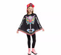 Disfraz o Poncho de Esqueleto Catrina para niña