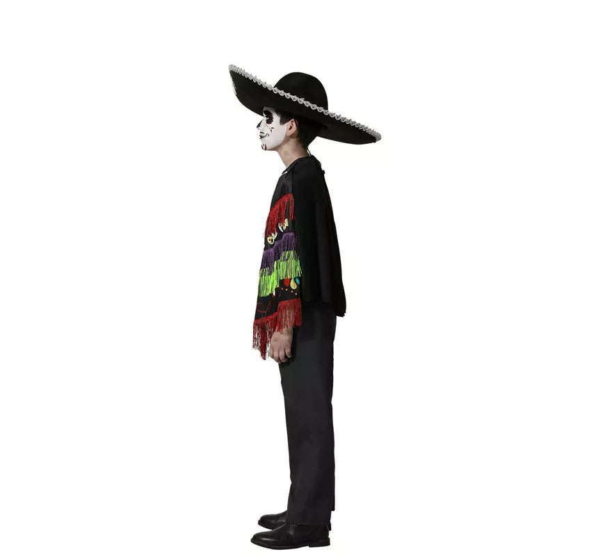 Disfraz o Poncho de Esqueleto Divertido para niño