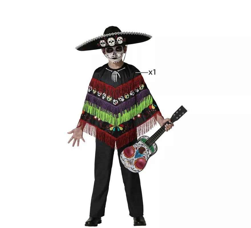 Translation missing: en.Disfraz o Poncho de Esqueleto Divertido para niño