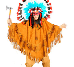 Brown Indian Costume or Poncho for Adults