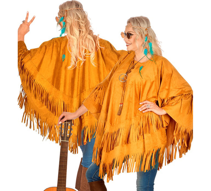 Translation missing: en.Disfraz o Poncho de Indio marrón para adultos