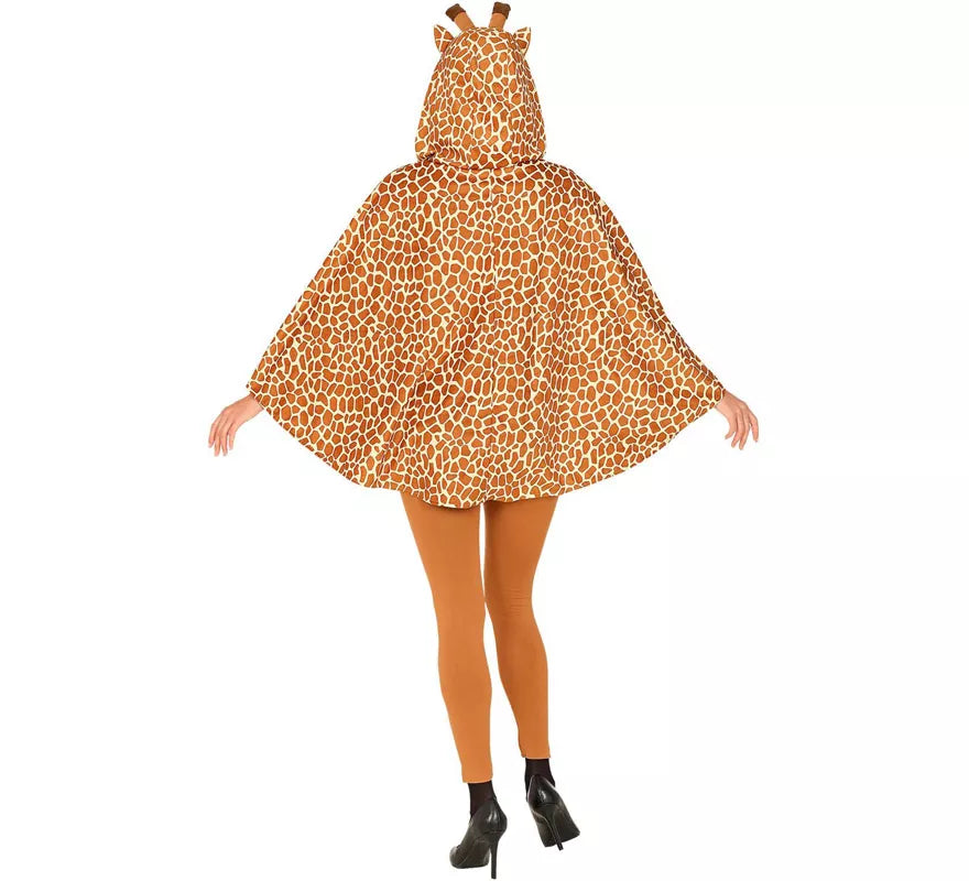 Disfraz o Poncho de Jirafa con Capucha para adulto