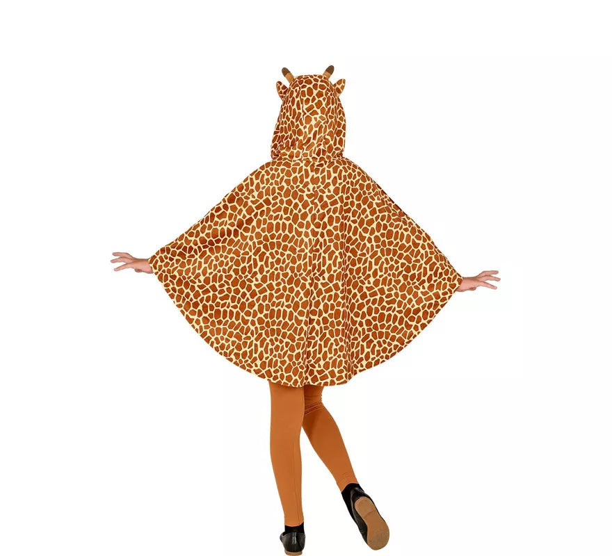 Disfraz o Poncho de Jirafa con Capucha para niños