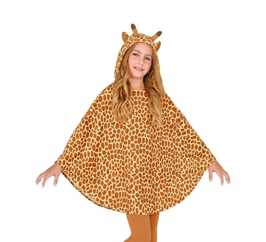 Disfraz o Poncho de Jirafa con Capucha para niños