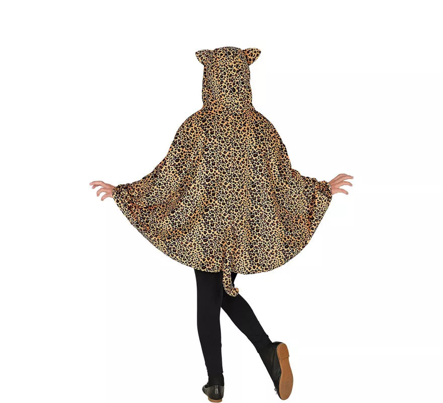 Disfraz o Poncho de Leopardo con Capucha para niños