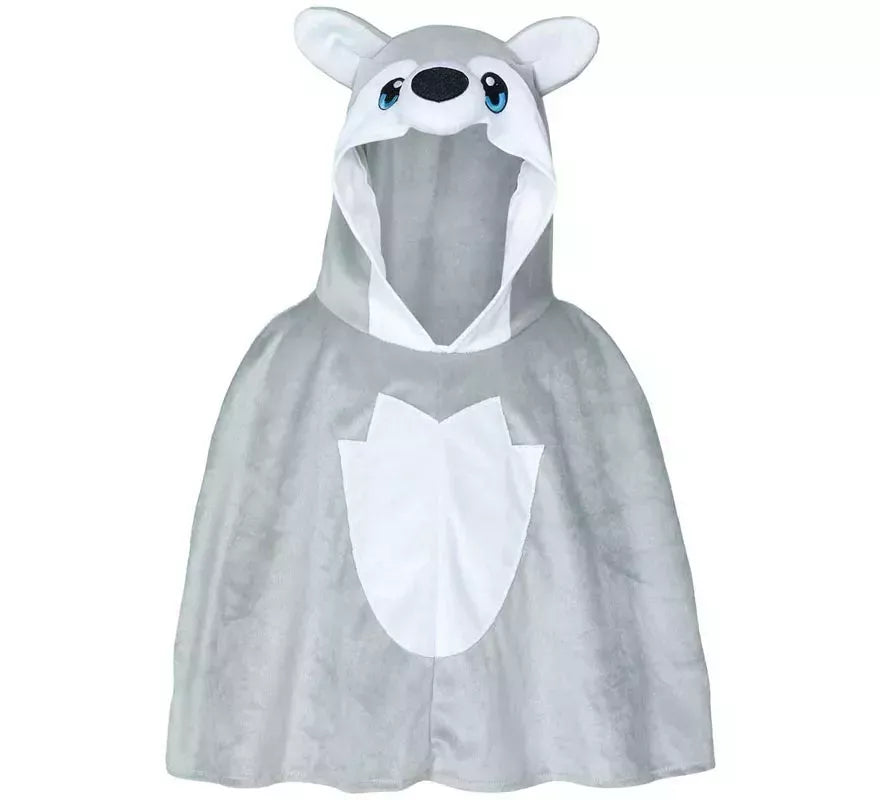 Translation missing: en.Disfraz o Poncho de Lobo gris para bebé