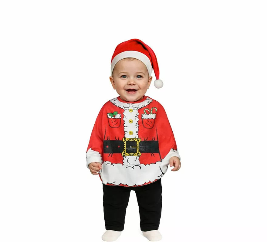 Translation missing: en.Disfraz o Poncho de Papá Noel para bebé