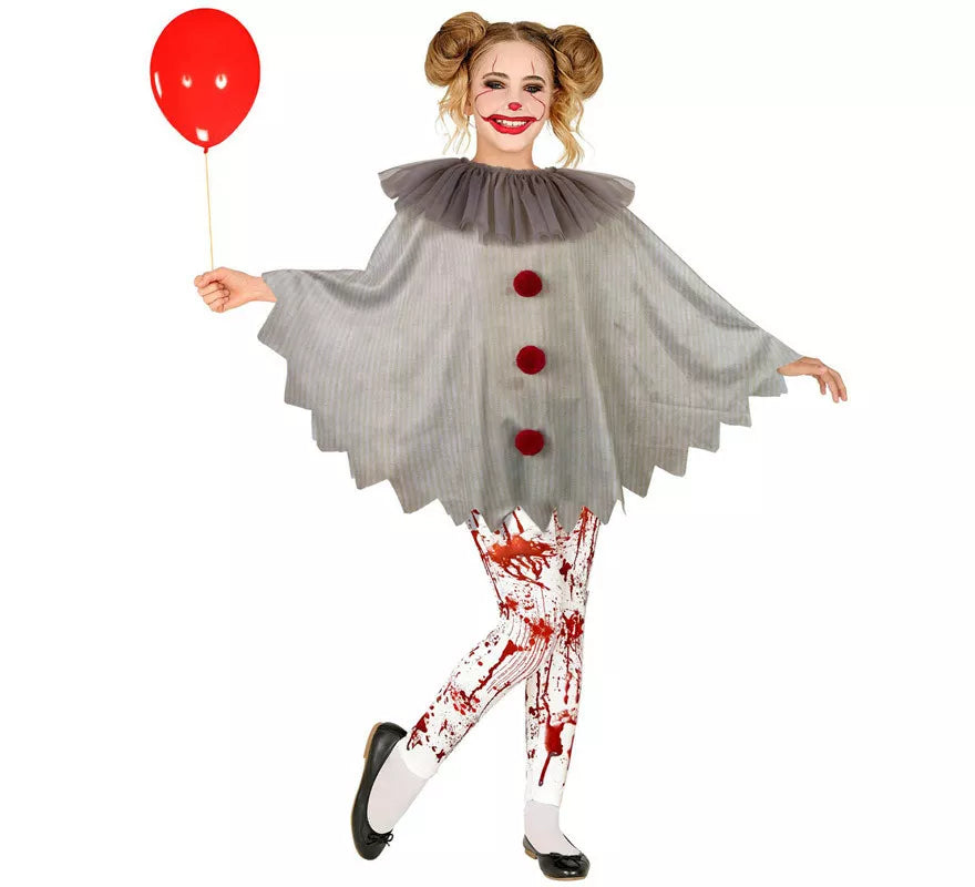Disfraz o Poncho de Payaso Aterrador para niños