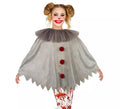 Disfraz o Poncho de Payaso Aterrador para niños