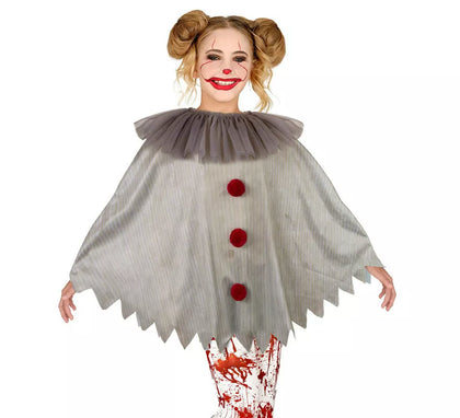 Disfraz o Poncho de Payaso Aterrador para niños