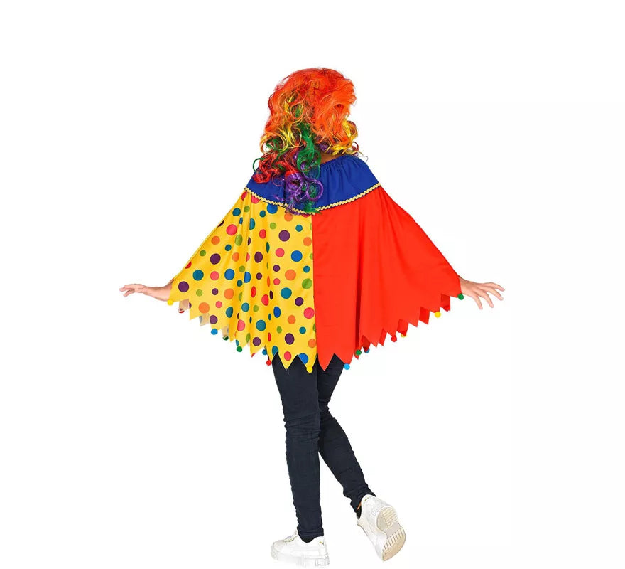 Translation missing: en.Disfraz o Poncho de Payaso Colorido con Lunares para niños