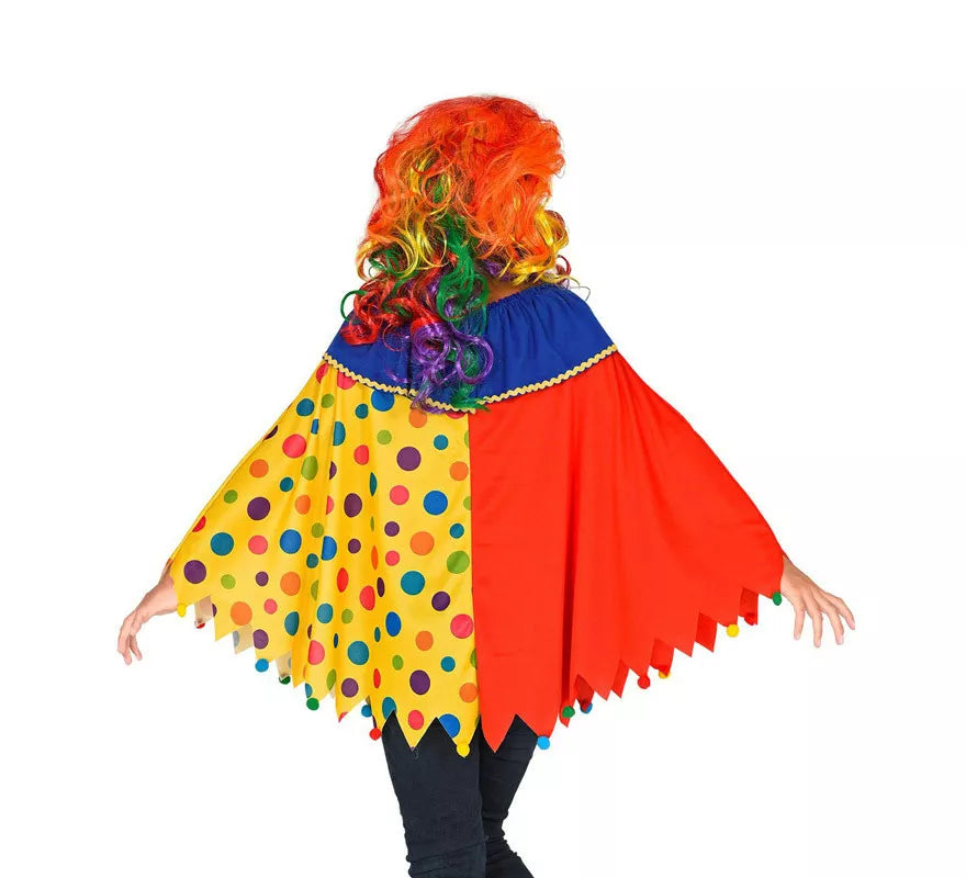 Translation missing: en.Disfraz o Poncho de Payaso Colorido con Lunares para niños