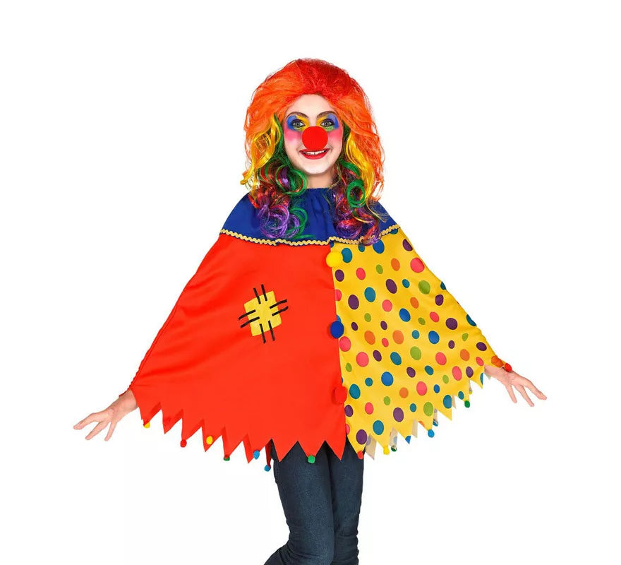 Translation missing: en.Disfraz o Poncho de Payaso Colorido con Lunares para niños