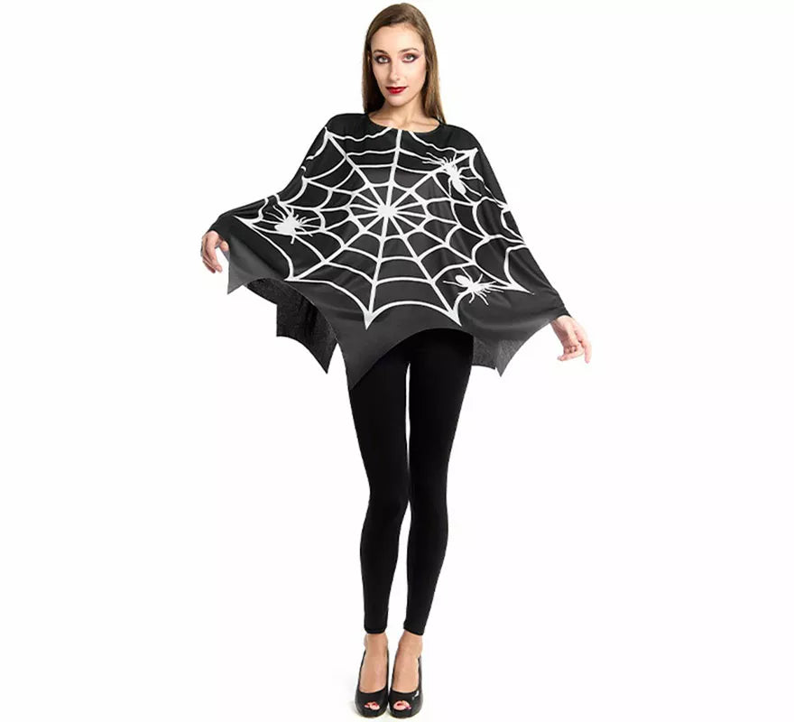 Disfraz o Poncho de Telaraña Horripilante para mujer