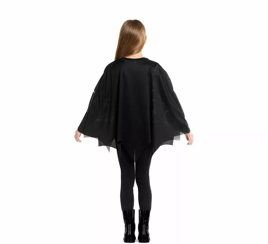 Disfraz o Poncho de Telaraña Horripilante para niña