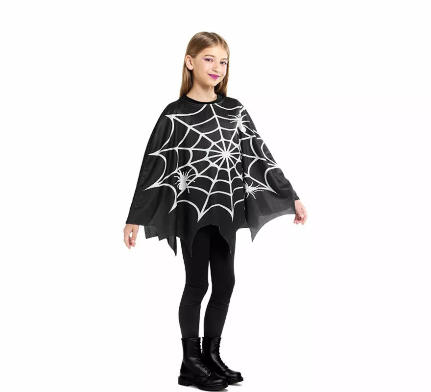 Translation missing: en.Disfraz o Poncho de Telaraña Horripilante para niña