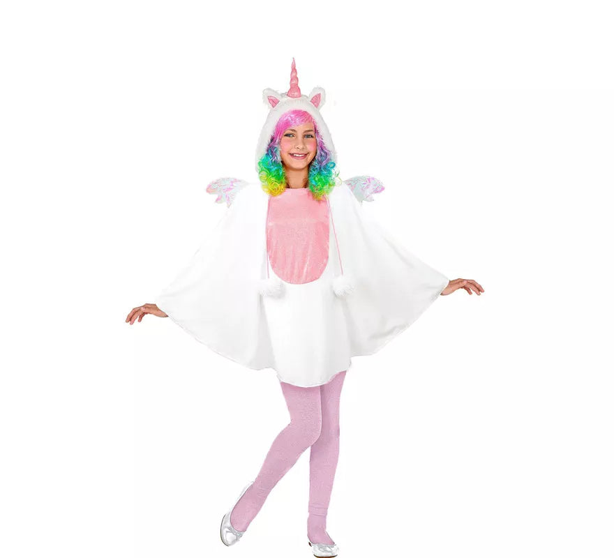 Disfraz o Poncho de Unicornio con Capucha para niños