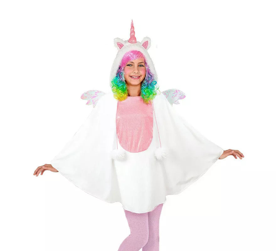 Disfraz o Poncho de Unicornio con Capucha para niños