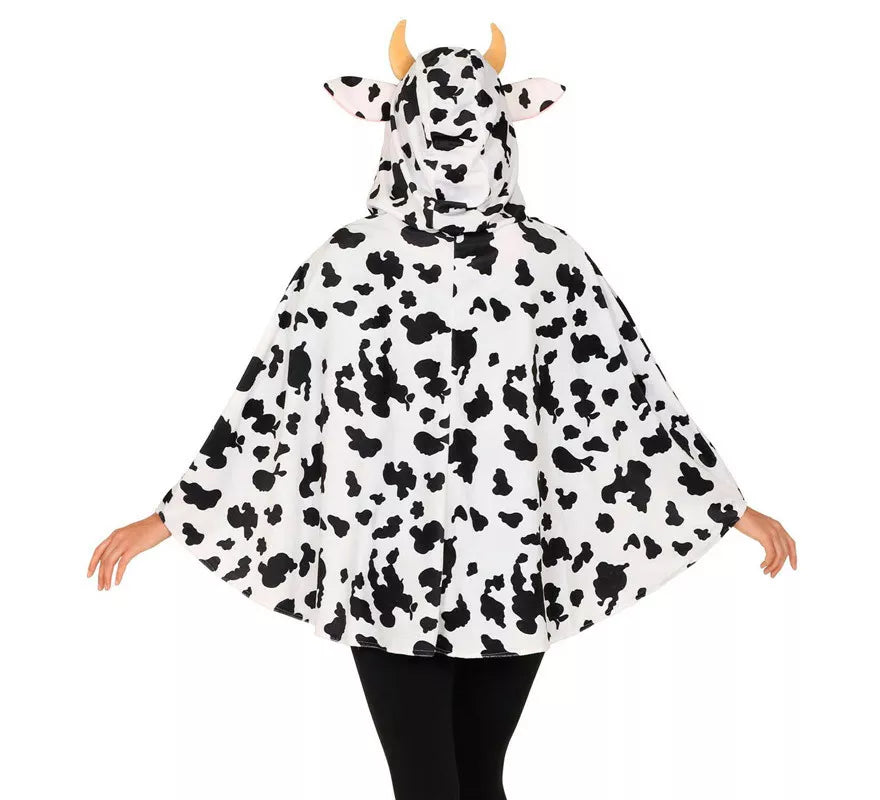 Disfraz o Poncho de Vaca con Capucha para adulto