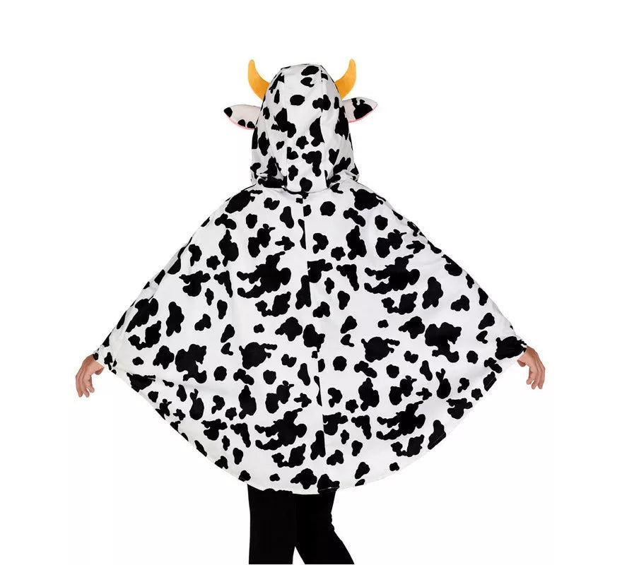 Disfraz o Poncho de Vaca con Capucha para niños