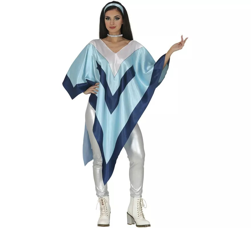 Disfraz o Poncho Disco Super Trouper para mujer