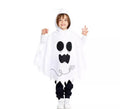 Disfraz o Poncho Fantasmita blanco con capucha para bebé y niños