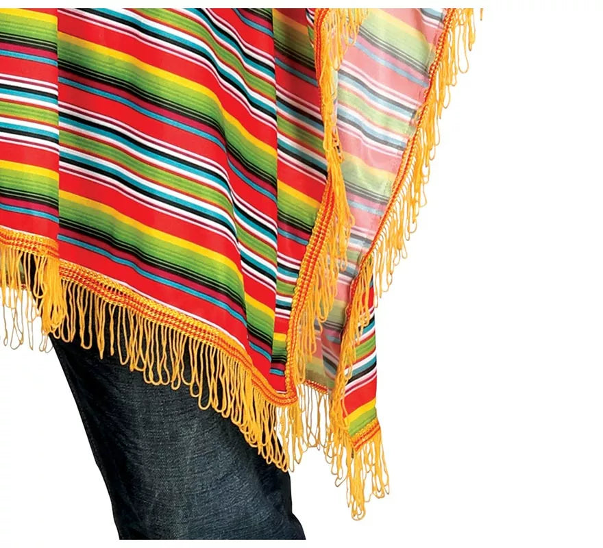 Disfraz o Poncho Mexicano multicolor para hombre