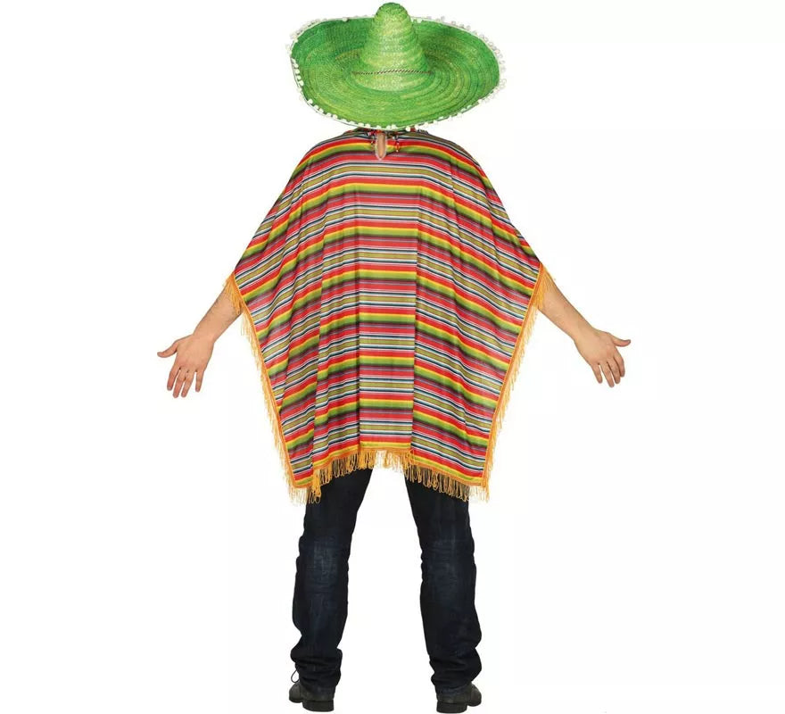 Disfraz o Poncho Mexicano multicolor para hombre