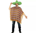 Disfraz o Poncho Mexicano multicolor para hombre