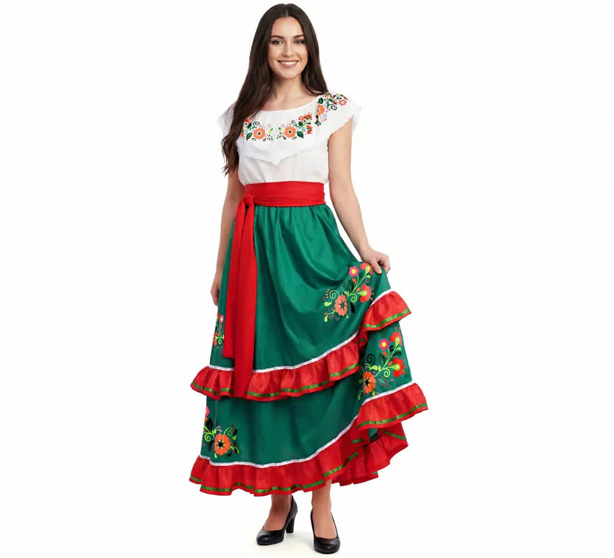 Disfraz o Traje de Mexicana Tradicional con Falda para mujer