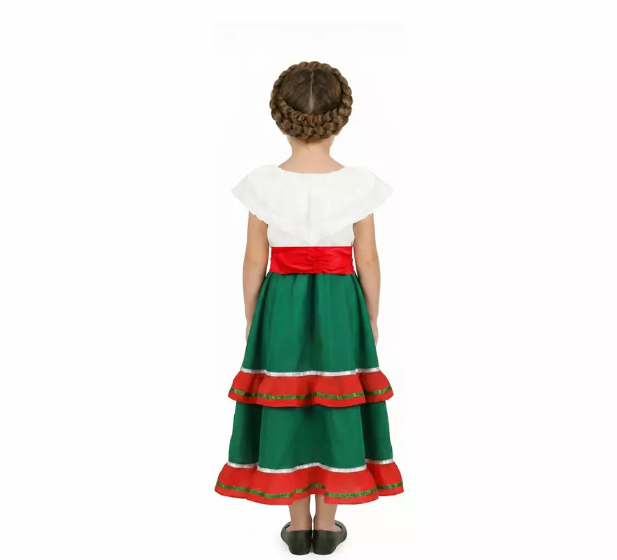 Disfraz o Traje de Mexicana Tradicional con Falda para niña