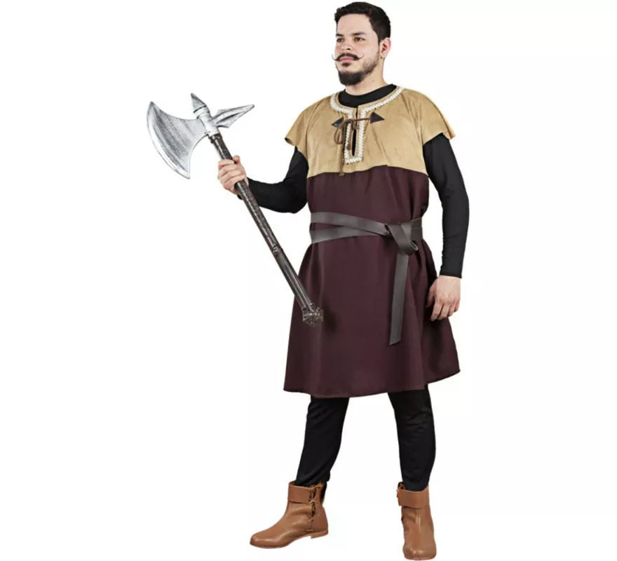Disfraz o Túnica de Campesino Medieval bicolor para hombre