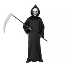 Death's Head Costume or Robe with Holographic Mask for Kids