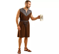 Costume o tunica marrone medievale per uomo
